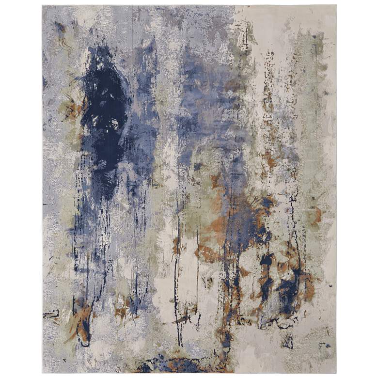 Image 1 Clio Modern Abstract Soft Indoor Blue Area Rug 39K1F