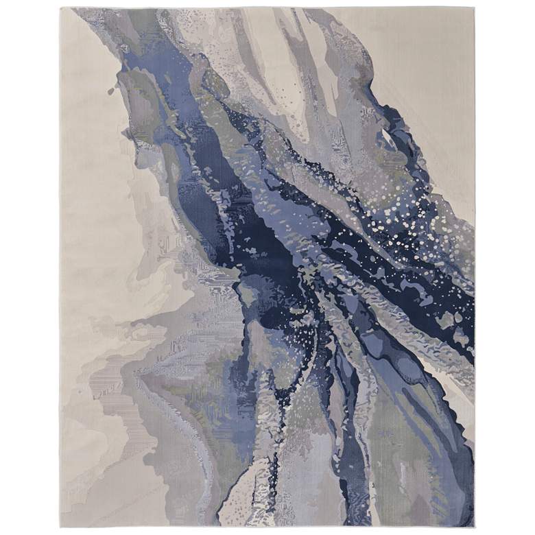 Image 1 Clio Modern Abstract Soft Indoor Blue Area Rug 39K2F