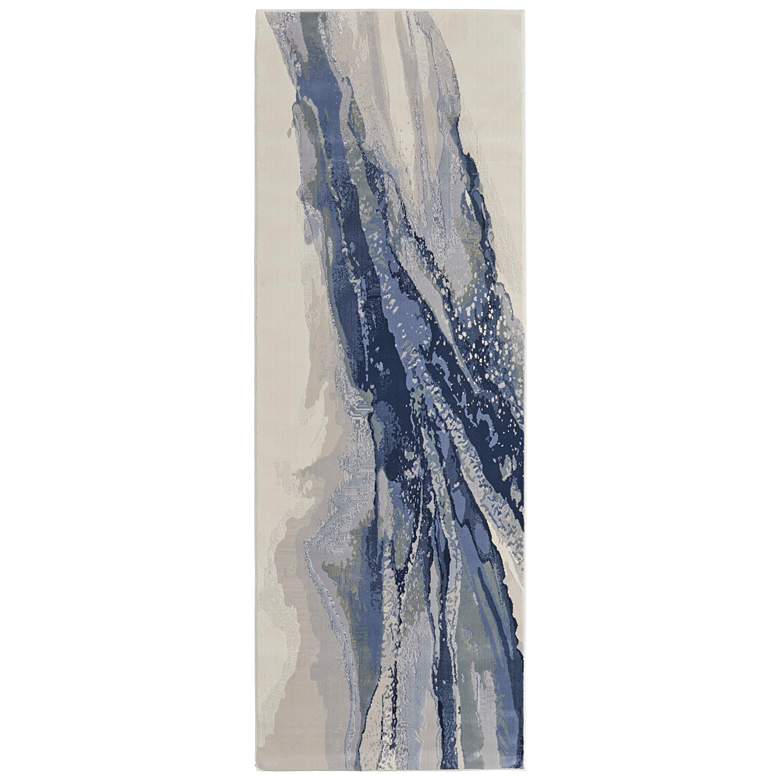 Image 1 Clio Modern Abstract Soft Indoor Blue Area Rug 39K2F