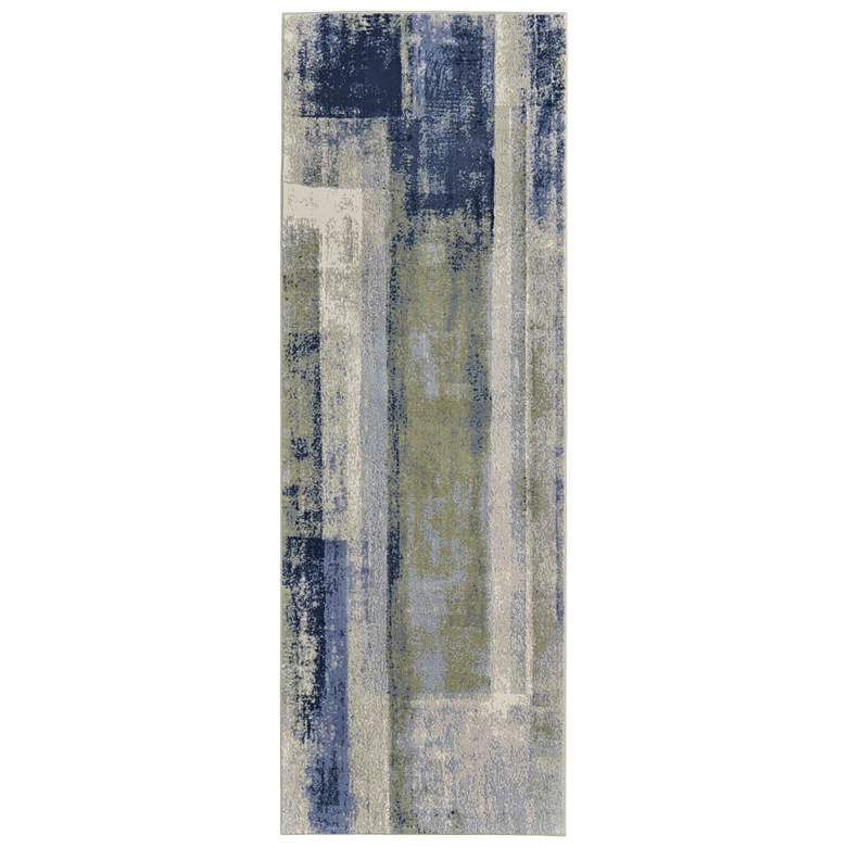 Image 1 Clio Modern Abstract Soft Indoor Blue Area Rug 39K3F