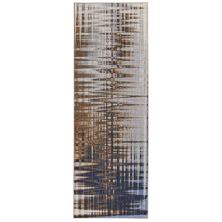 Image 1 Clio Modern Abstract Soft Indoor Blue Area Rug 39K4F