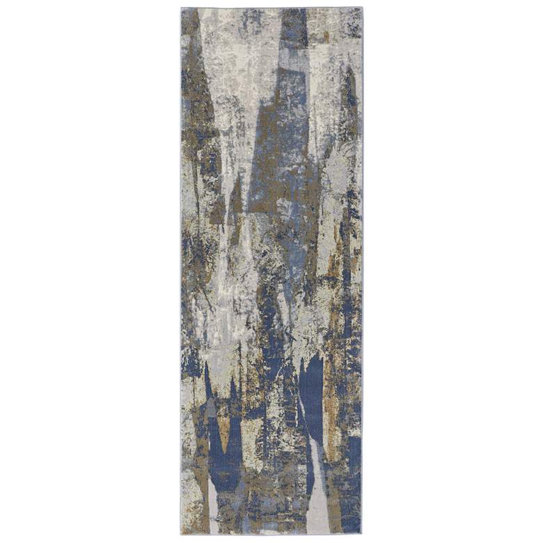 Image 1 Clio Modern Abstract Soft Indoor Blue Area Rug 39K6F