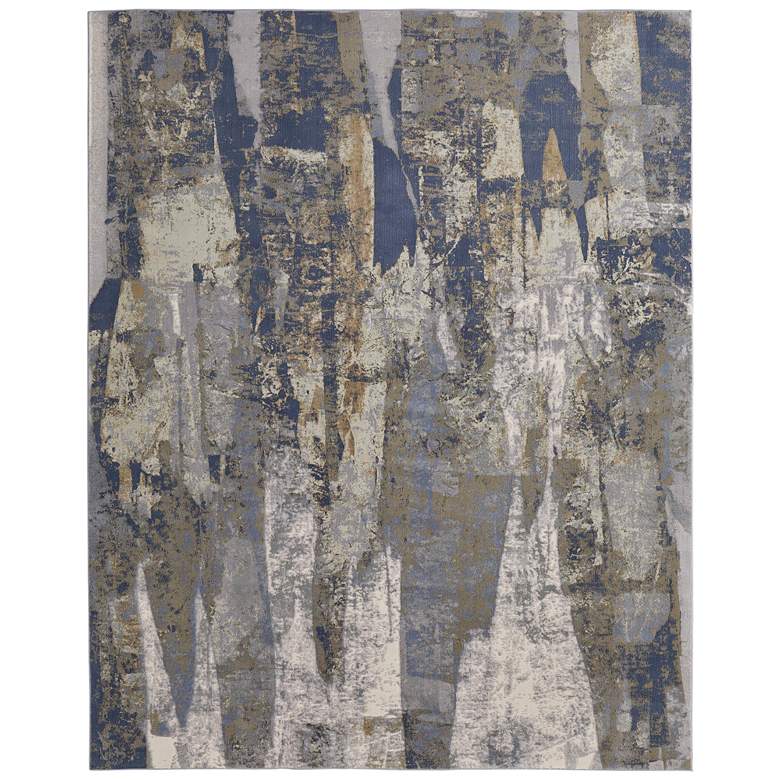 Image 1 Clio Modern Abstract Soft Indoor Blue Area Rug 39K6F