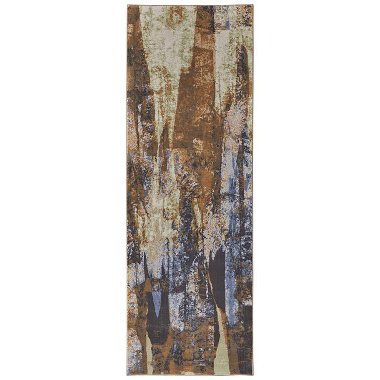 Image 1 Clio Modern Abstract Soft Indoor Brown Area Rug 39K6F