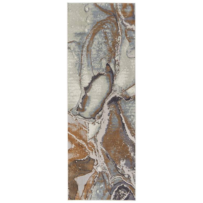 Image 1 Clio Modern Abstract Soft Indoor Gray Area Rug 39K5F