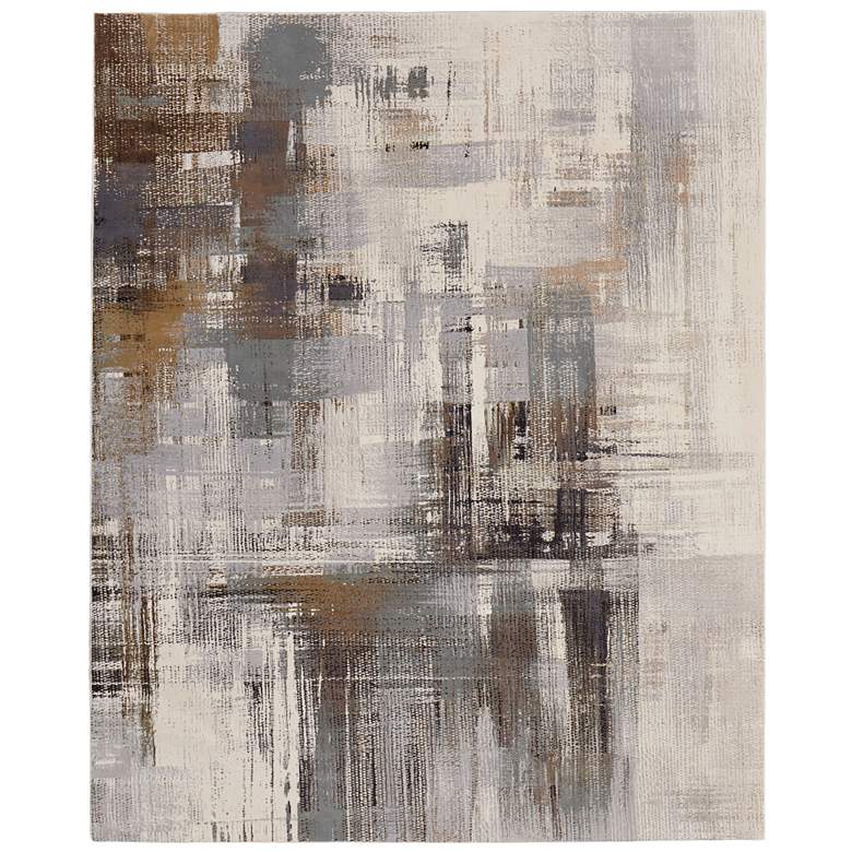 Image 1 Clio Modern Abstract Soft Indoor Ivory Area Rug 39LWF