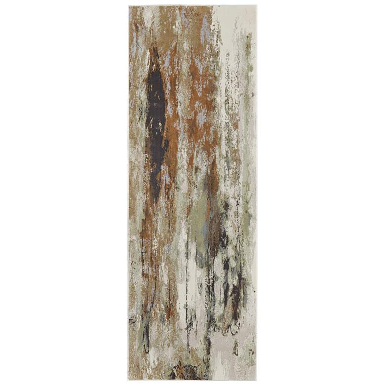 Image 1 Clio Modern Abstract Soft Indoor Orange Area Rug 39K1F
