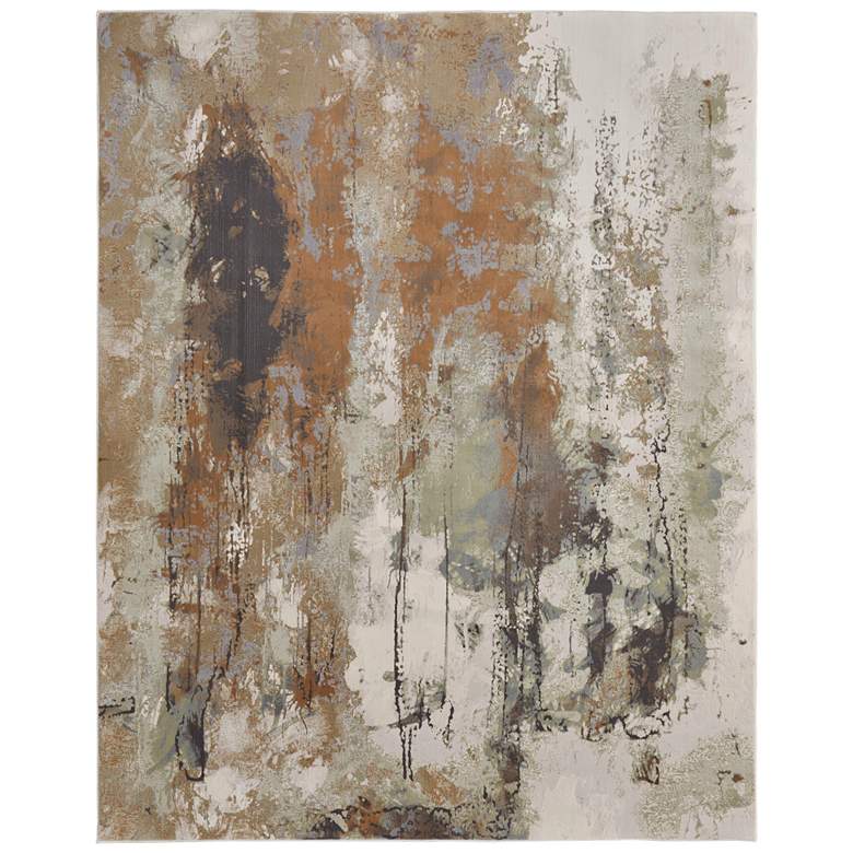 Image 1 Clio Modern Abstract Soft Indoor Orange Area Rug 39K1F