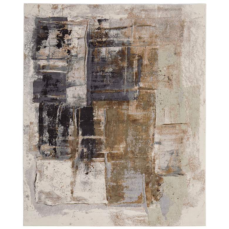 Image 1 Clio Modern Watercolor Soft Indoor Brown Area Rug 39LUF