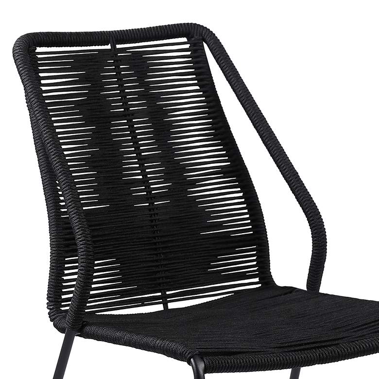 Image 3 Clip Black Rope Outdoor Stackable Dining Chairs Set of 2 more views
