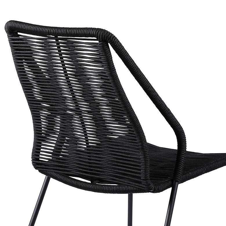 Image 4 Clip Black Rope Outdoor Stackable Dining Chairs Set of 2 more views