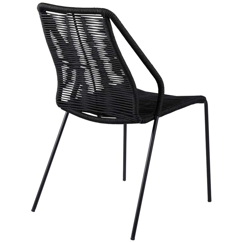 Image 7 Clip Black Rope Outdoor Stackable Dining Chairs Set of 2 more views