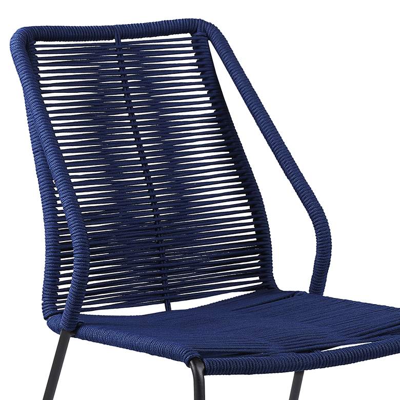 Image 3 Clip Blue Rope Outdoor Stackable Dining Chairs Set of 2 more views