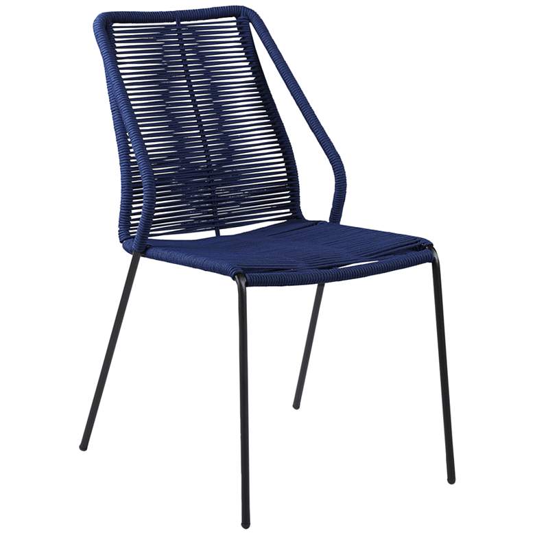 Image 6 Clip Blue Rope Outdoor Stackable Dining Chairs Set of 2 more views