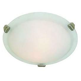 Image1 of Clip Flush 16" Wide 3-Light Chrome Flush Mount With White Glass Shade