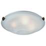 Clip Flush 2-Light Brunito Glass and Metal Clips Flush Mount