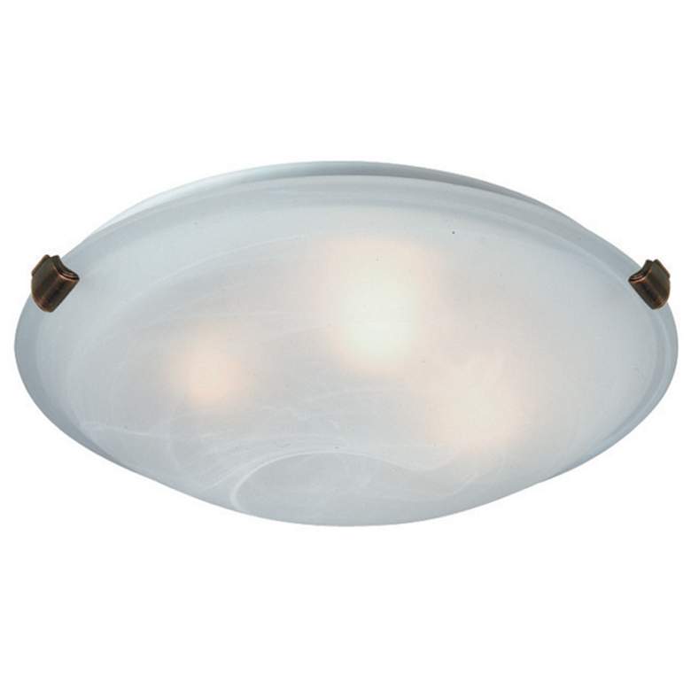 Image 1 Clip Flush 2-Light Brushed Nickel Glass and Metal Clips Flush Mount