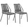 Clip Gray Rope Outdoor Stackable Dining Chairs Set of 2