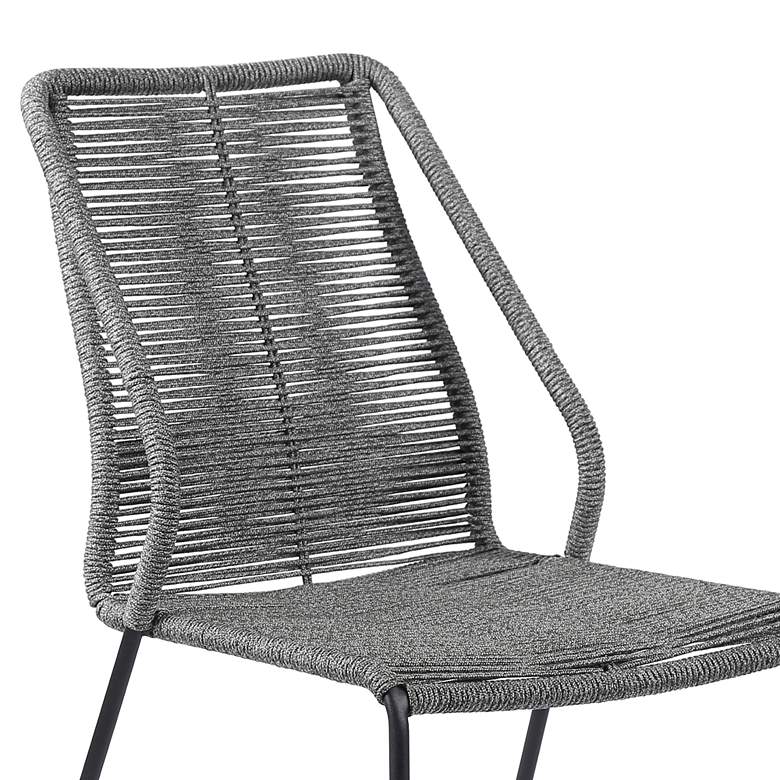 Image 3 Clip Gray Rope Outdoor Stackable Dining Chairs Set of 2 more views
