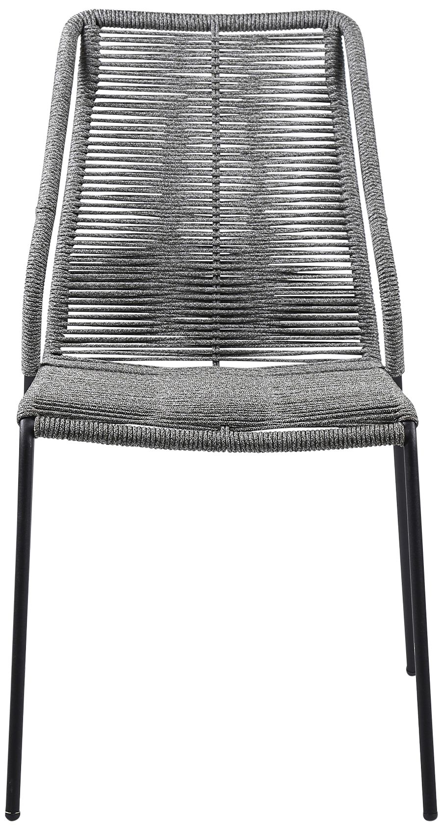 Clip Gray Rope Outdoor Stackable Dining Chairs Set of 2