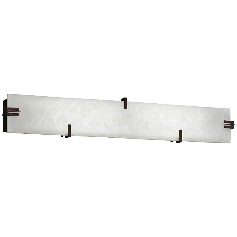 Image 1 Clips 36" Wide LED White Clouds Dark Bronze Bath Light