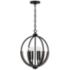 Clive 15 1/2"W Carbon Gray and Black Iron 4-Light Pendant
