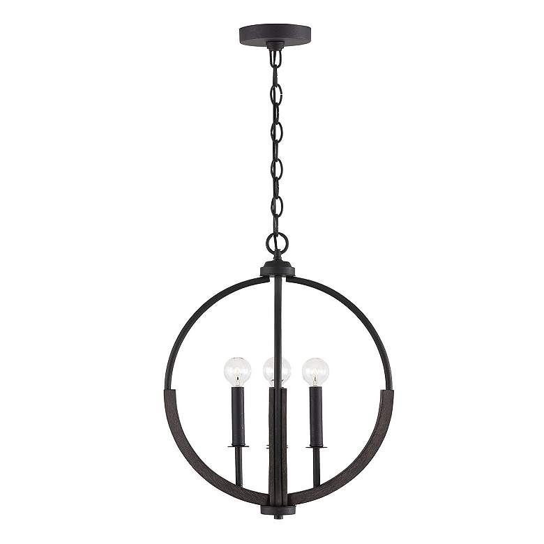 Image 4 Clive 15 1/2"W Carbon Gray and Black Iron 4-Light Pendant more views