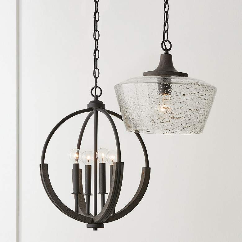 Image 5 Clive 15 1/2"W Carbon Gray and Black Iron 4-Light Pendant more views