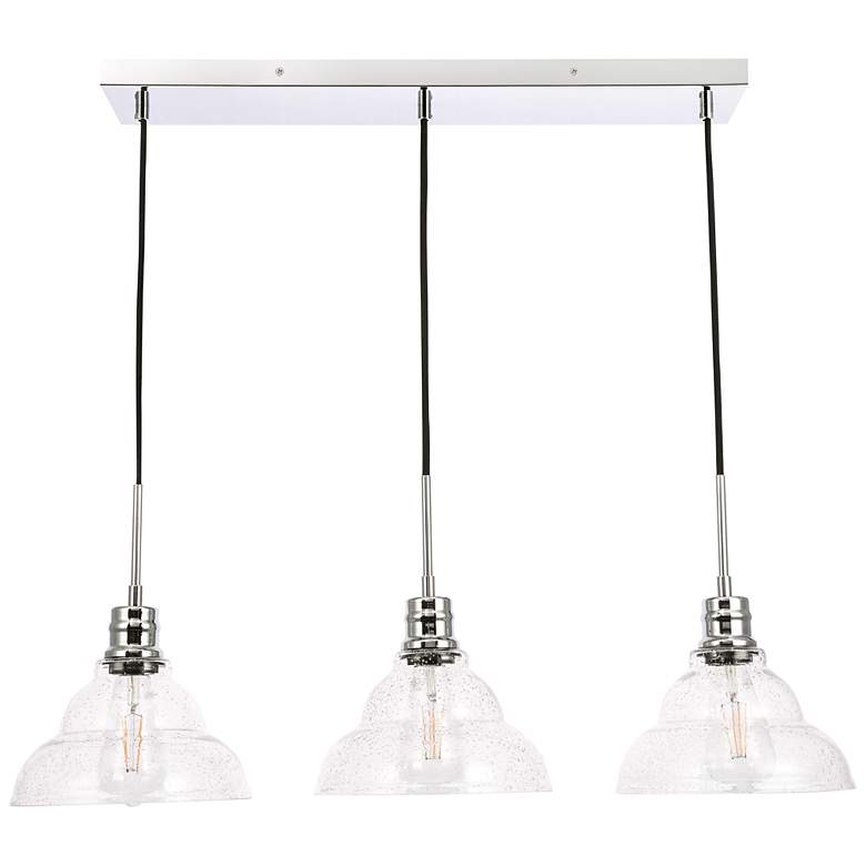 Image 4 Clive 34 1/2"W Chrome Multi-Light Pendant with Bubble Glass more views