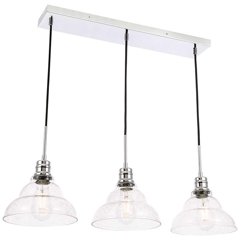 Image 5 Clive 34 1/2"W Chrome Multi-Light Pendant with Bubble Glass more views