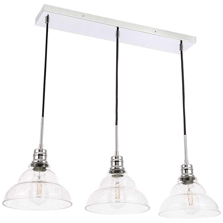Image 6 Clive 34 1/2"W Chrome Multi-Light Pendant with Bubble Glass more views