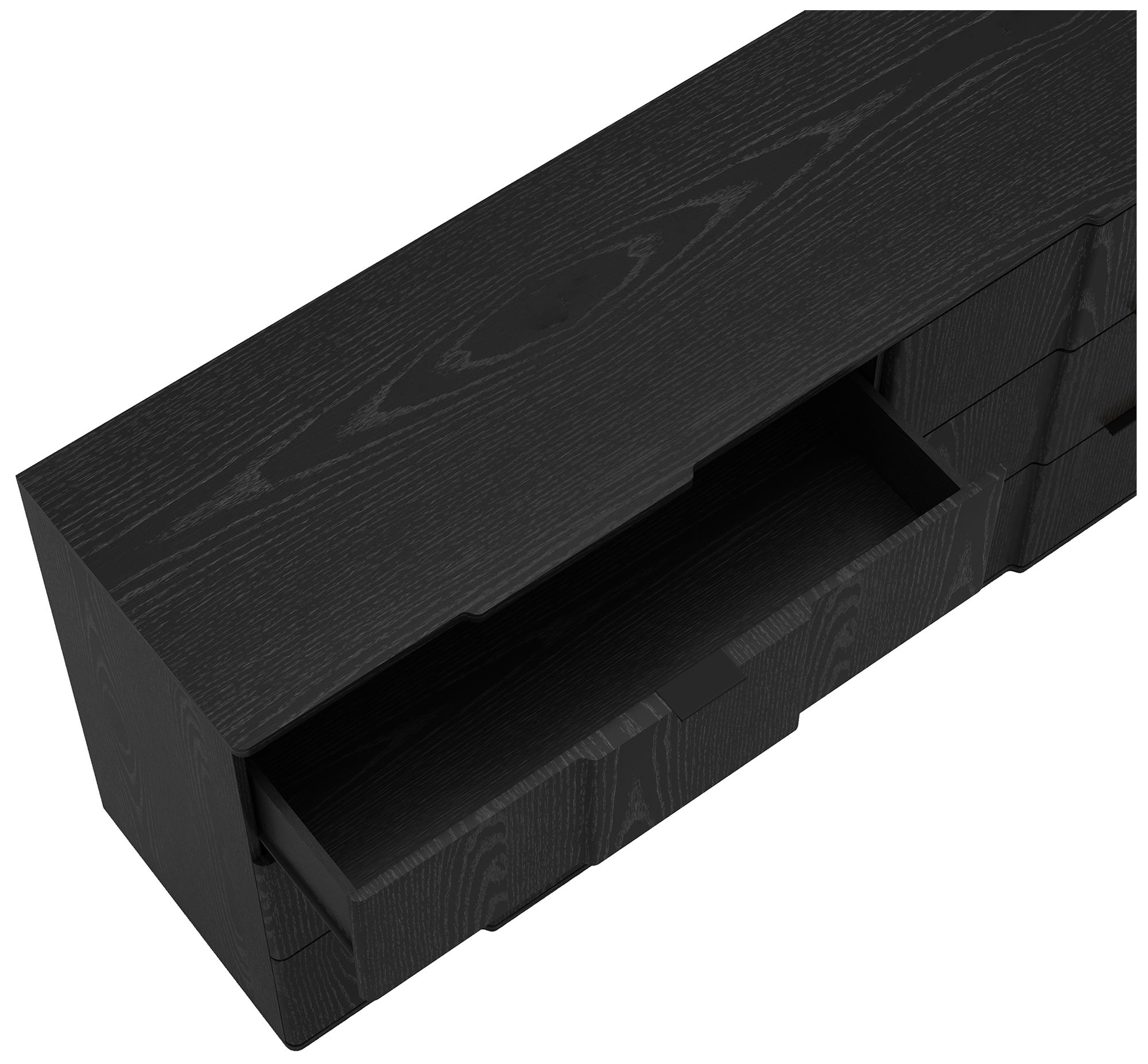 Clive Mid-Century Modern 2-Piece Dresser and Nightstand in Black