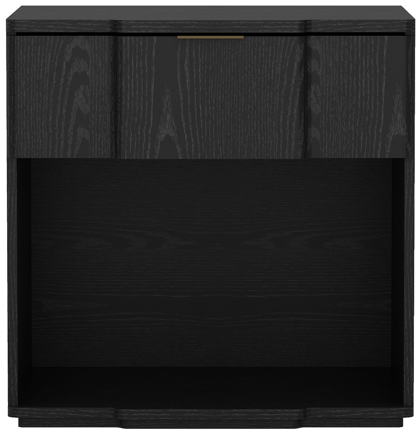 Image 3 Clive Mid-Century Modern 22" Nightstand in Black (1-Drawer) more views