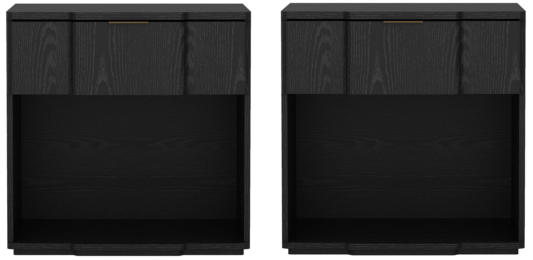 Clive Mid-Century Modern 22" Nightstand in Black (1-Drawer)