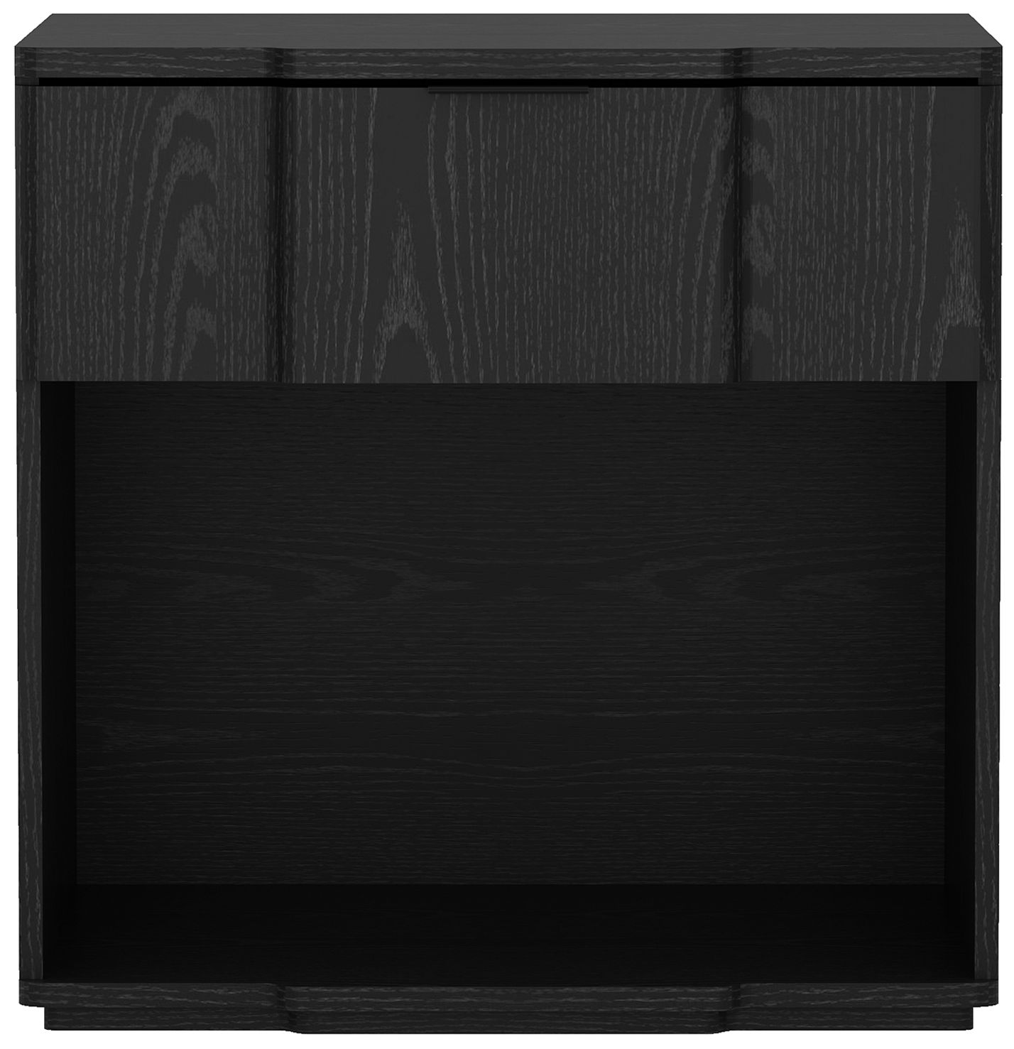 Image 3 Clive Mid-Century Modern 22" Nightstand in Black (1-Drawer) more views