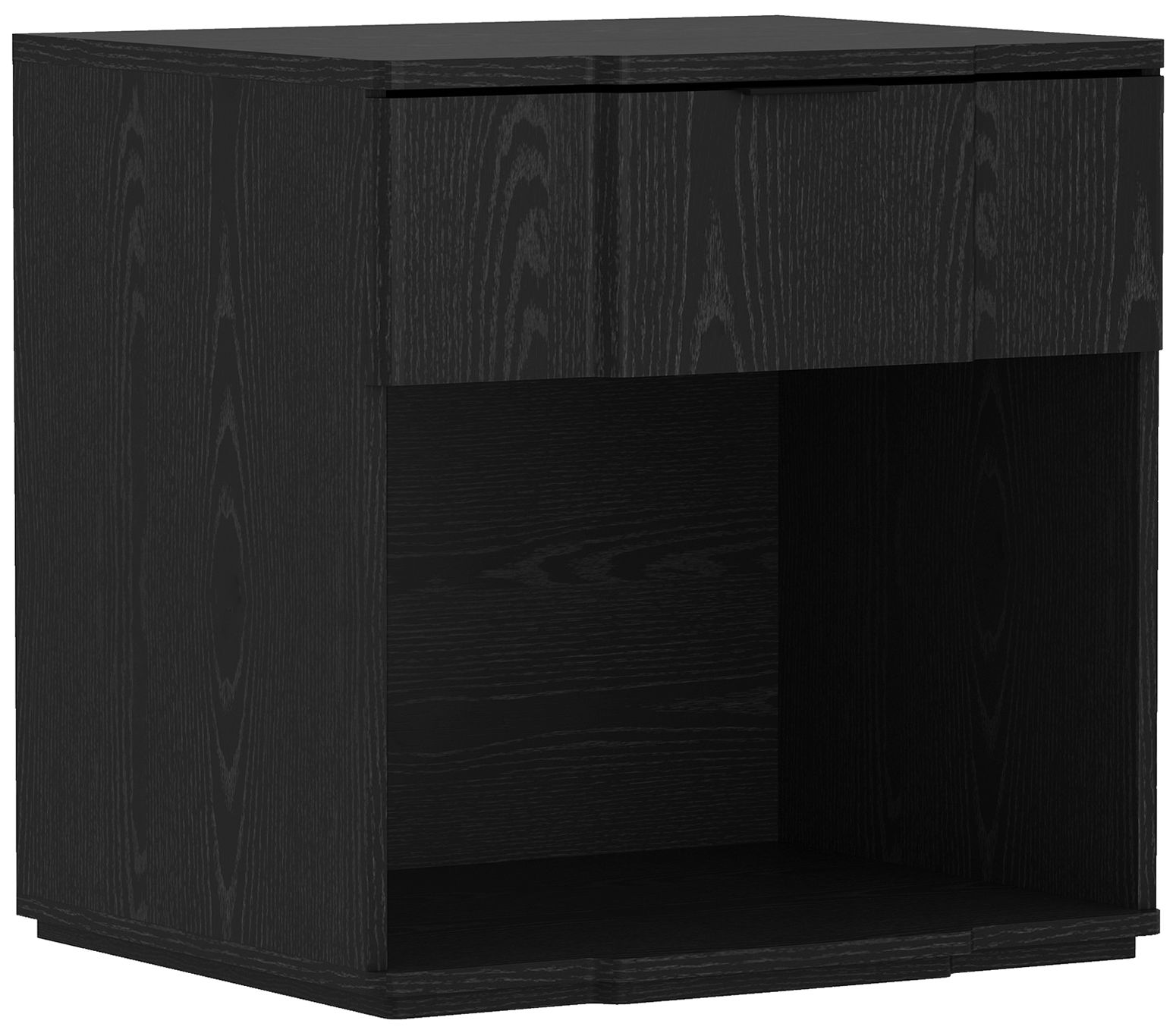 Image 7 Clive Mid-Century Modern 22" Nightstand in Black (1-Drawer) more views