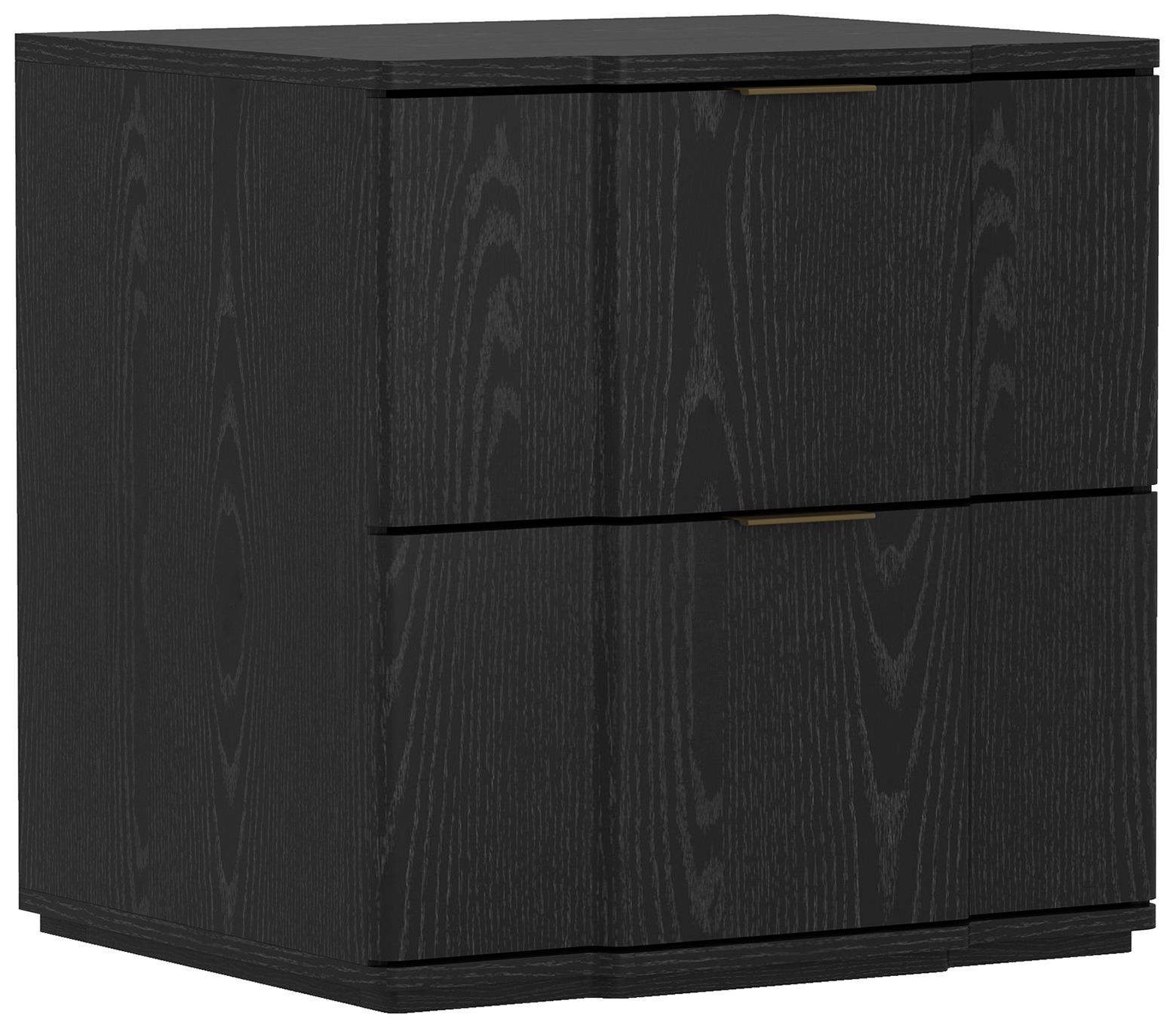 Image 7 Clive Mid-Century Modern 22" Nightstand in Black and Gold (2-Drawer) more views