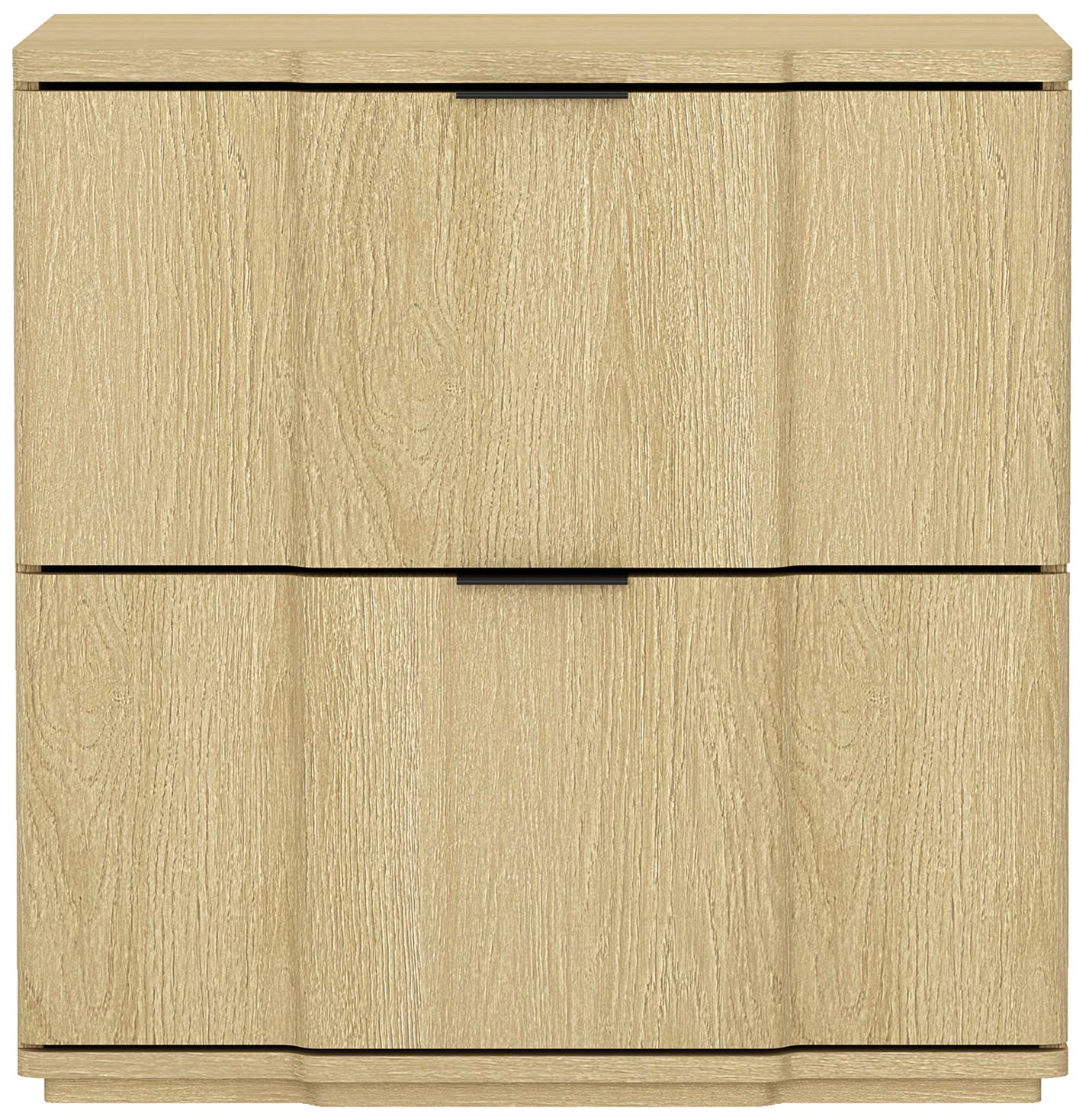 Image 2 Clive Mid-Century Modern 22" Nightstand in Natural and Black (2-Drawer)