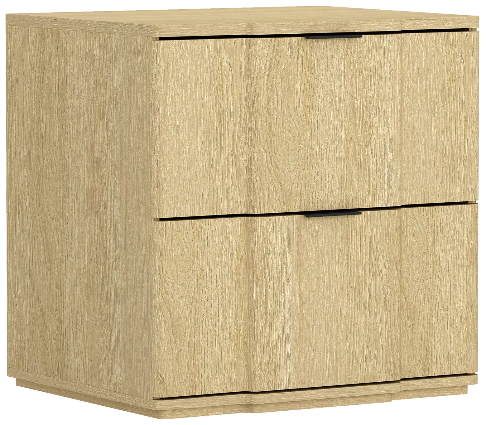 Image 7 Clive Mid-Century Modern 22" Nightstand in Natural and Black (2-Drawer) more views