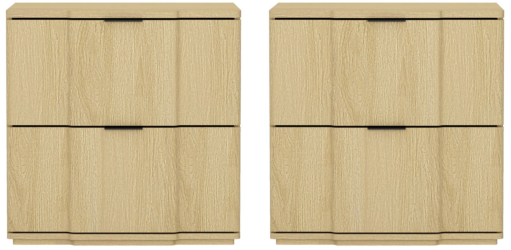 Clive Mid-Century Modern 22" Nightstand in Natural and Black (2-Drawer)