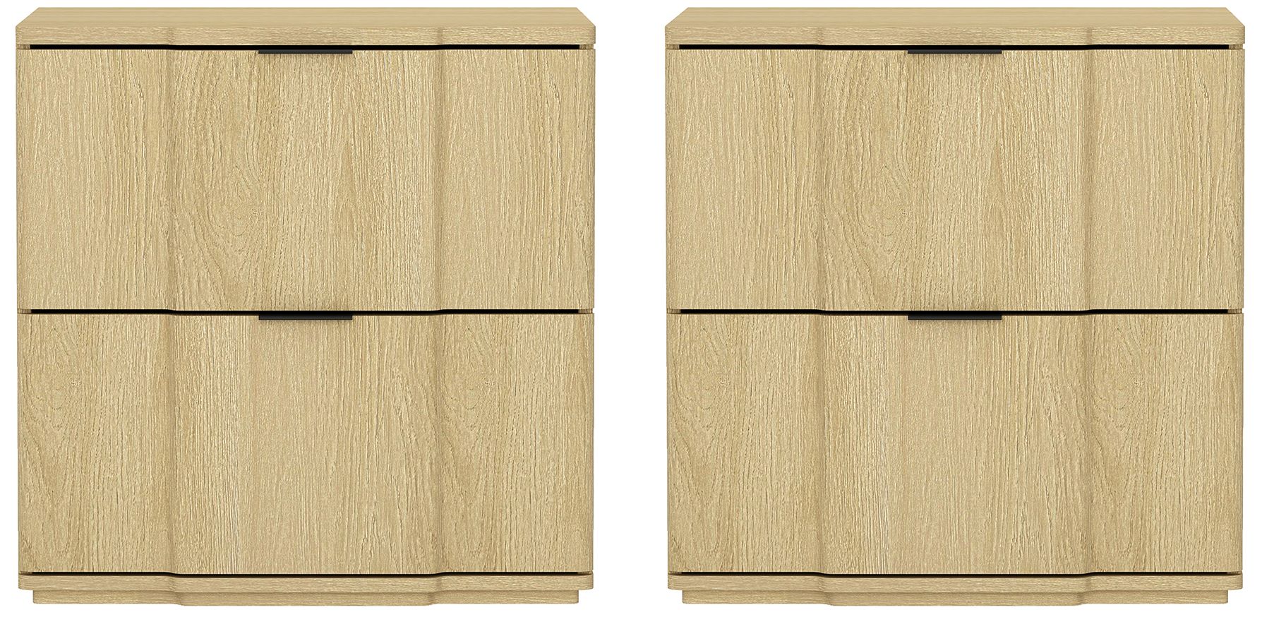 Clive Mid-Century Modern 22" Nightstand in Natural and Black (2-Drawer)
