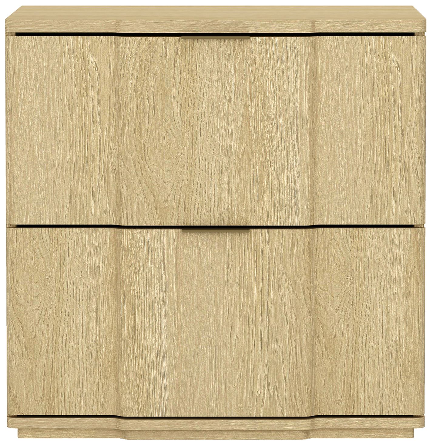 Image 2 Clive Mid-Century Modern 22" Nightstand in Natural and Gold (2-Drawer)