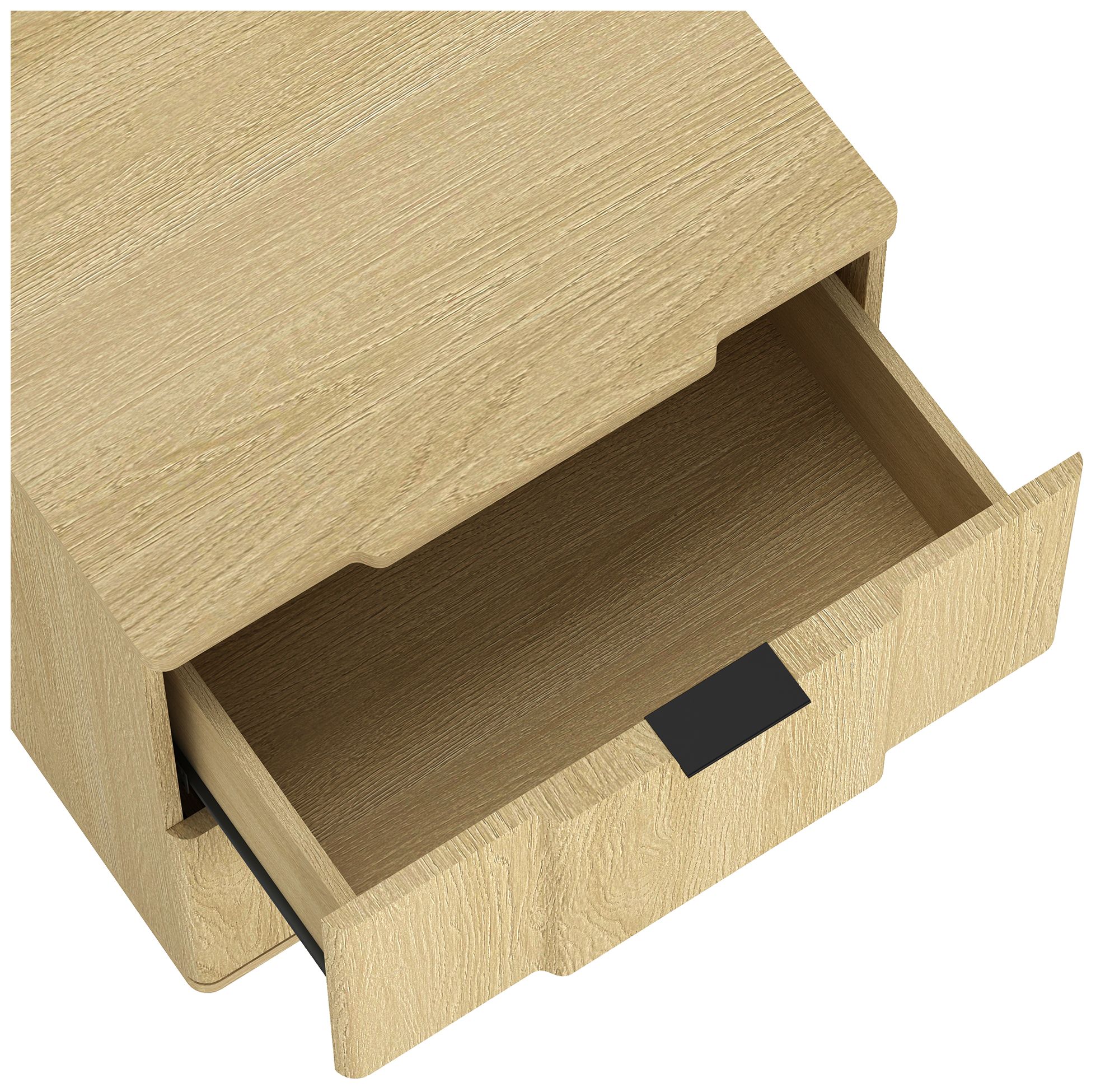 Clive Mid-Century Modern 22" Nightstand in Natural and Gold (2-Drawer)