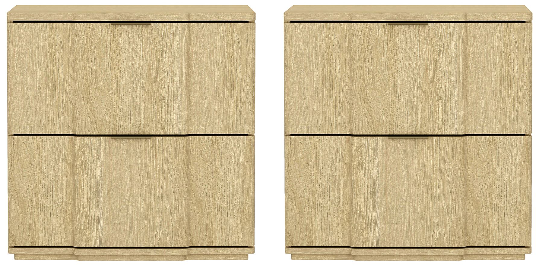 Clive Mid-Century Modern 22" Nightstand in Natural and Gold (2-Drawer)
