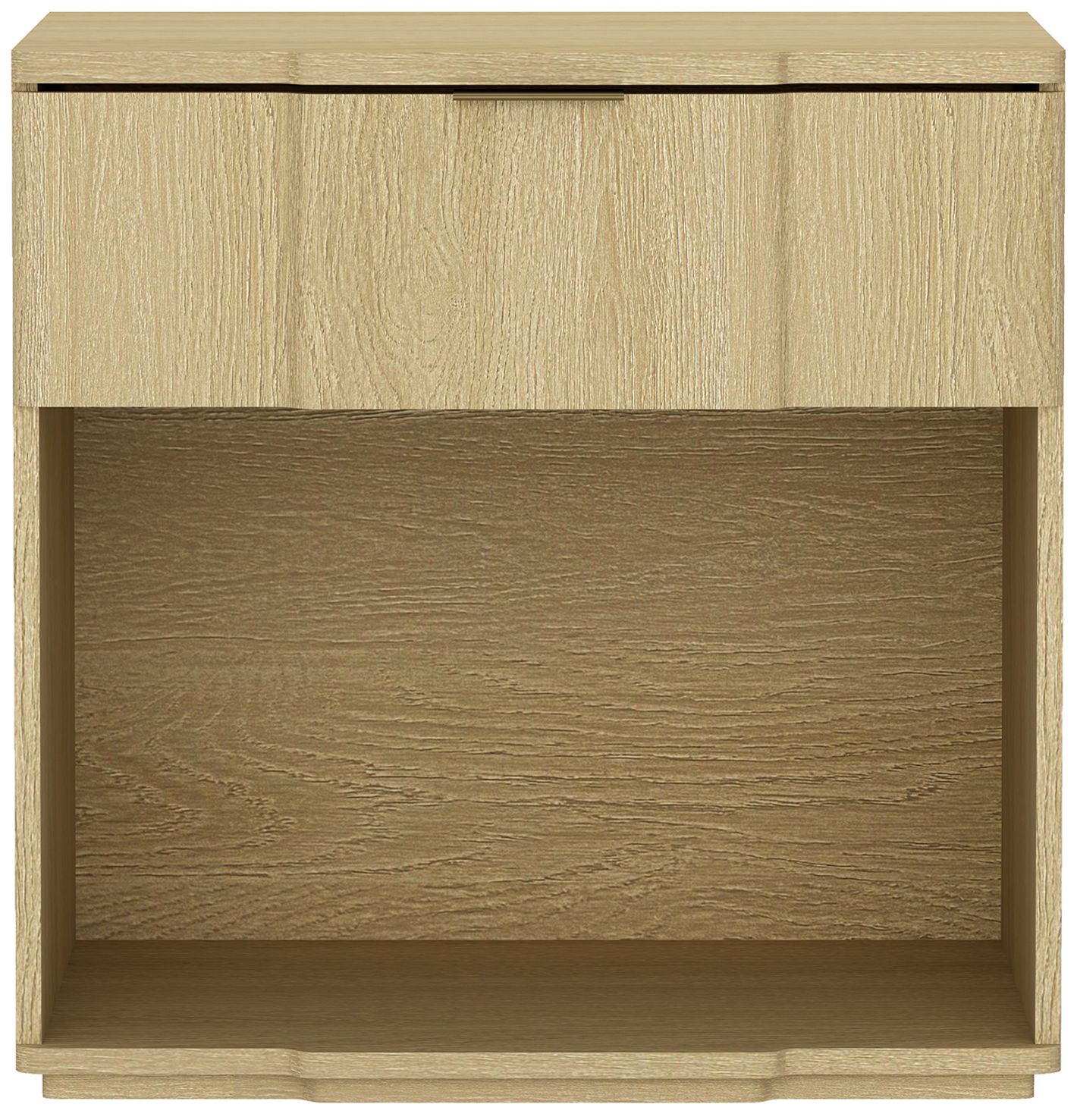Image 2 Clive Mid-Century Modern 22" Nightstand in Natural Oak (1-Drawer)