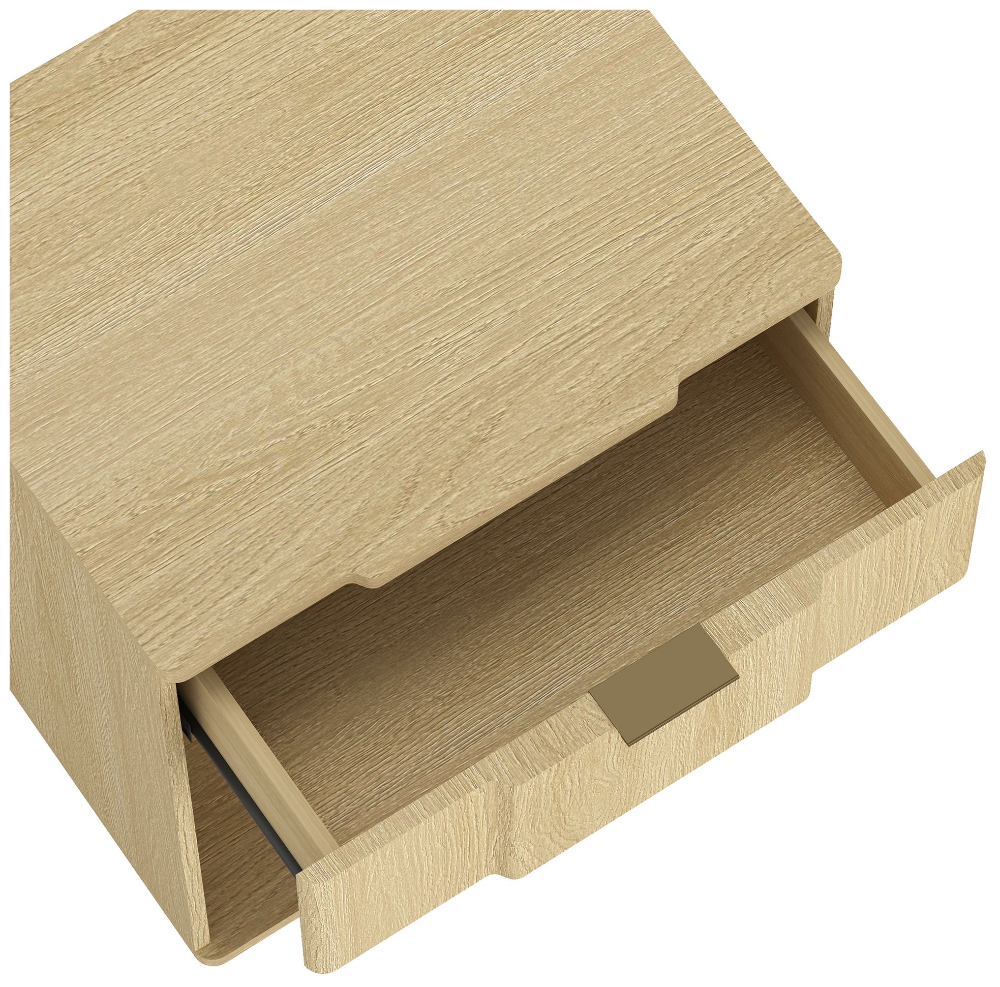 Image 6 Clive Mid-Century Modern 22" Nightstand in Natural Oak (1-Drawer) more views