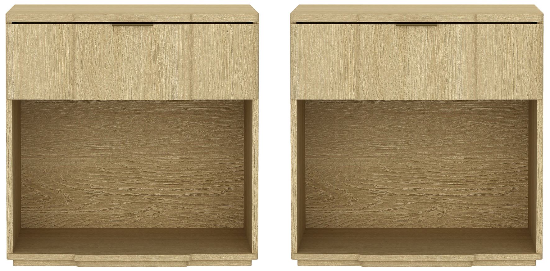 Clive Mid-Century Modern 22" Nightstand in Natural Oak (1-Drawer)