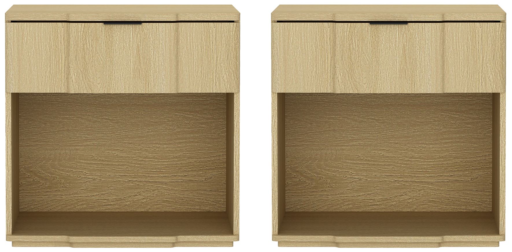 Image 4 Clive Mid-Century Modern 22" Nightstand in Natural Oak (1-Drawer) more views