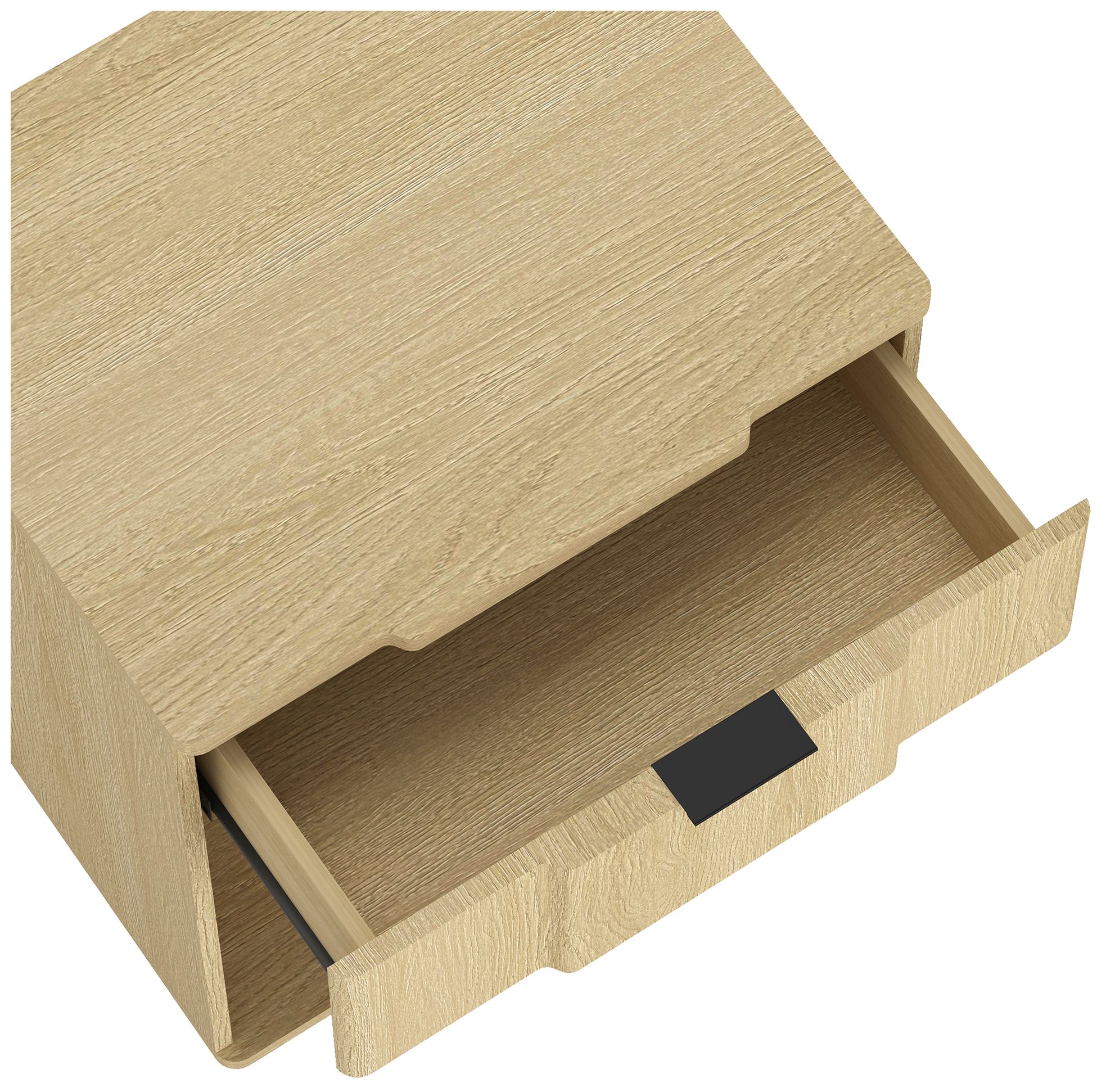 Image 6 Clive Mid-Century Modern 22" Nightstand in Natural Oak (1-Drawer) more views