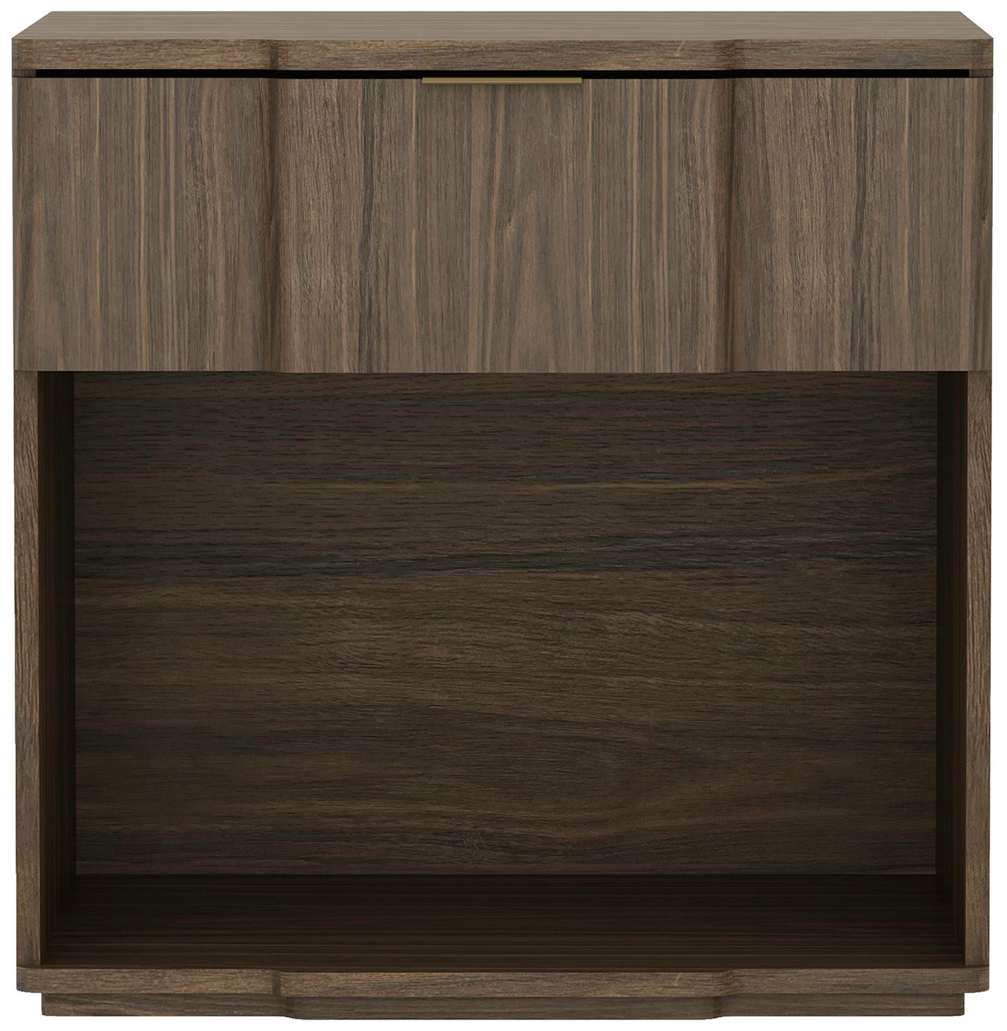 Image 3 Clive Mid-Century Modern 22" Nightstand in Walnut (1-Drawer) more views